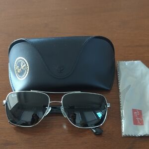 Ray-Ban RB3483 Silver Sunglasses with Black Case and Cloth